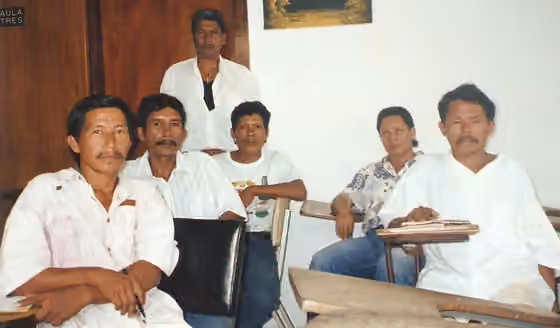 Indigenous peoples in Guyana — Photograph of George Simon and the Lokono Artists Group in Guyana