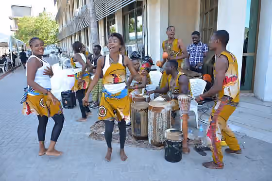 Ngoma music — Ngoma dancers warming up