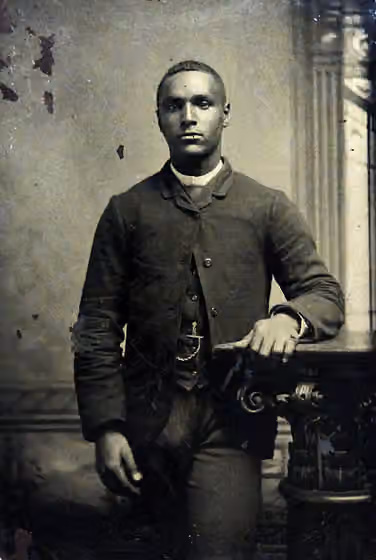 Black Bermudians — A Nineteenth Century studio photograph of an unidentified young man in Bermuda .