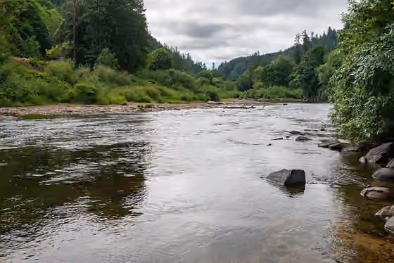 Siuslaw people — The Siuslaw River at Farnham County Ramp on Highway 36.