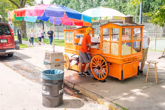 Gus and Yiayia's — Gus and Yiayia's has served ice balls in Allegheny Commons Park since 1934.