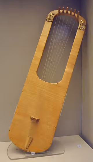 Rotte (lyre) — British Museum reference SHR.9 Detailed description Replica of the Sutton Hoo large lyre.