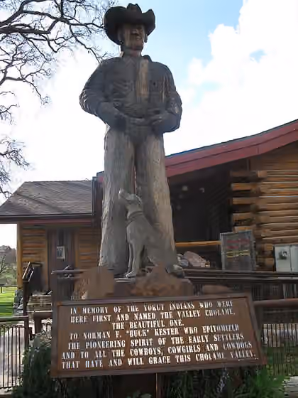 Yokuts — Monument in front of a cafe in Parkfield, California.