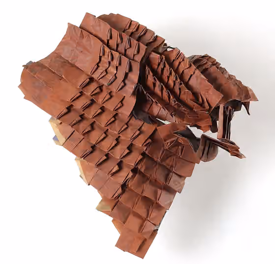 Kerajinan kertas — "Trou 1", Oeuvre en papier plié de l'artiste Jean-Claude Correia né en 1945 à Casablanca et décédé en 2016 à Paris.