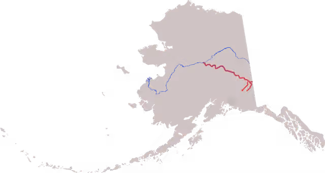 Tanana Athabaskans — Alaska map highlighting Tanana river