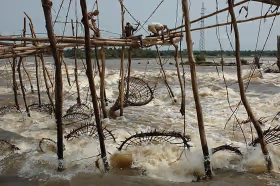 Wagenya — The local Wagenya peoples fishing community works the Boyoma Falls (aka: Stanley or Kisangani falls ) on the Lualaba River , near Kisangani in the Democratic Republic of the Congo.