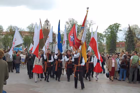 Poles in Lithuania — Polish minority in Lithuania marching in Vilnius, May 2, 2008.