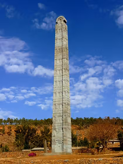 Italians of Ethiopia — The Rome Stele (known also as the Aksum Obelisk) in Aksum (Tigray Region, Ethiopia).