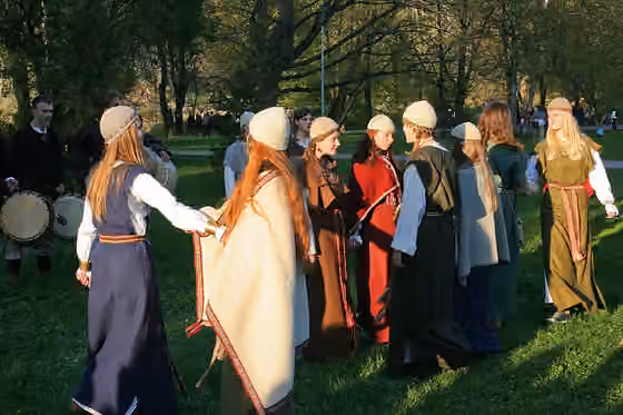 Folk songs of Lithuania — Lithuanian folk music band performance during the Street Music Day festival