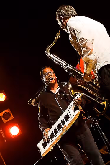 William Pitt — Herbie Hancock live in concert playing the keytar.