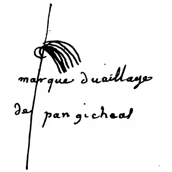 Piankeshaw — Une perche surmontée d'un scalp sert de signature pour le village des Pangichéas (Piankashaws).