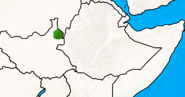 Maban people — Map of the regions which are inhabited by the Maban (Maaban) people; the darker green represents one source, while the lighter green represents, along with the dark green, the regions according to another.