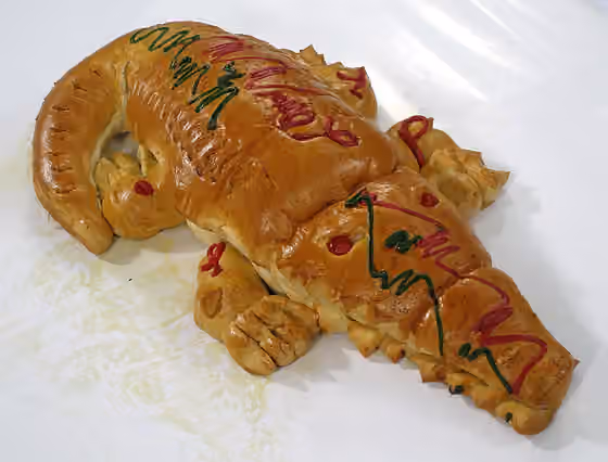 Roti buaya — Roti Buaya or "Crocodile Bread", is Betawi (native Jakartans) delicacy of crocodile shaped bread.