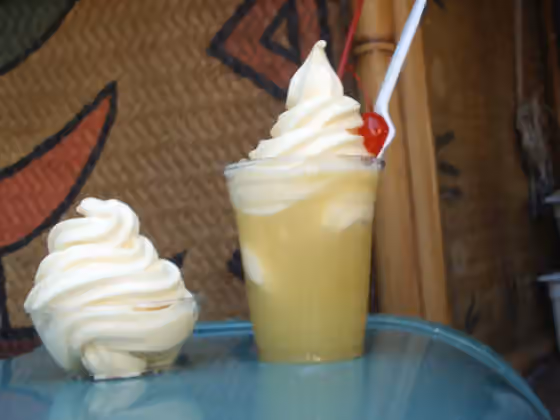 Dole Whip — Photograph of Dole Whip frozen dessert and Dole Whip float at Disneyland on September 9, 2006.
