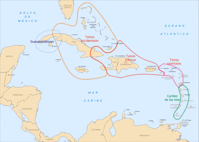 Guanahatabey — Distribution of Taino, Caribbean and Guanahatabey Arawaks in the Antilles, at the time of the arrival of the Spaniards.
