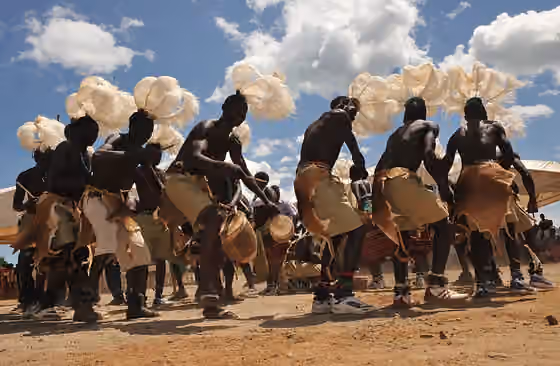 Bwola — A group of Bwola dancers perform during the Pader District Referral Hospital dedication ceremony, May 5, 2009.