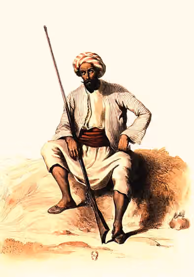 Kouloughli — A wonderful collection of European and Middle-Eastern costume plates, including; Afghans, French, Scottish Clans, Persians, Arabs, Italian women, Spanish, Greek Priests, North African Moors, and Papal Swiss Guards.