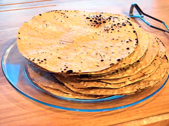 Papadam — Stack of roasted papadums