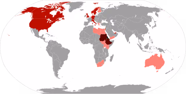 Eritreans — Map of the Eritrean population by country.