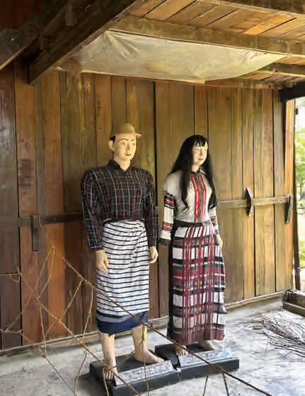 Mizo people in Myanmar — The Lushai Chin, or Kalinkaw Chin, or Lushay Chin attire in Myanmar shown in the National Races Village in Yangon.