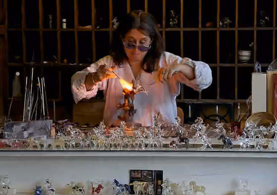 Lampworking — Glass lampworking in Village of Bournat, Le Bugue, Dordogne, France.