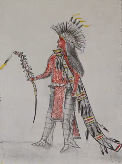 Cheyenne — A Dog Soldier of the Cheyenne as drawn by Cheyenne Richard Davis.