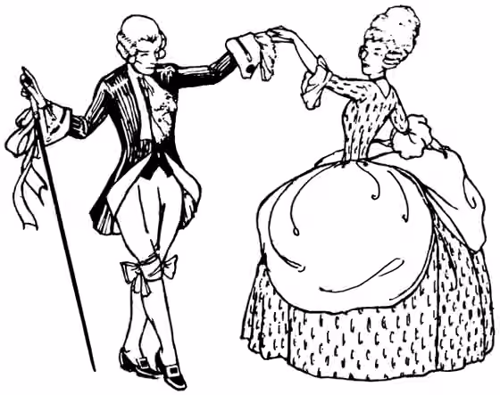 Minuet — line art drawing of Minuet dance