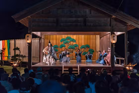 Noh — A 'Noh' performance on a stage in Sado, Japan.
