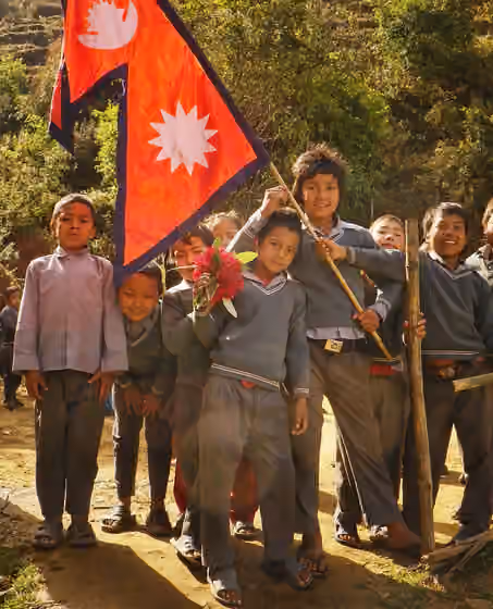 orang Tamang — Students of Janata Primary School, northern Tistung