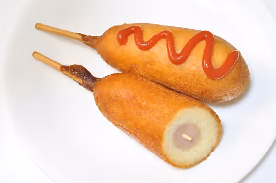 corn dog — Typical example of Corn dog from Japan.