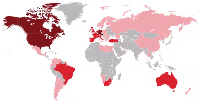 orang Austria — Map of the Austrian people around the world.