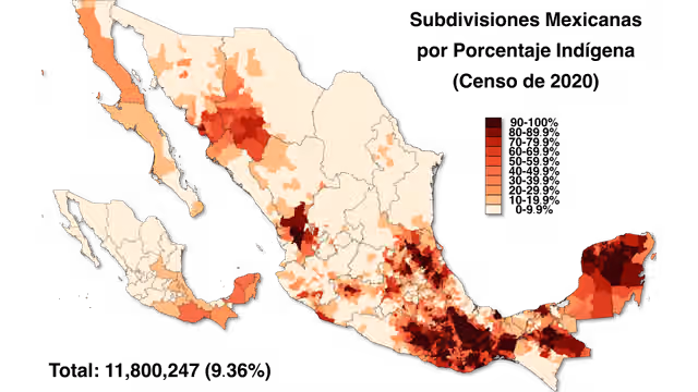 Indigenous peoples of Mexico — Distribución de los indígenas mexicanos.