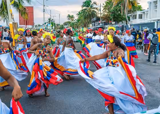 Dance in Haiti — This photo is taken during the 2023 carnival celebration in Haiti, which features carnival fashion shows and folklore dances.