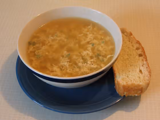 Stracciatella (soup) — A bowl of Straciatella .