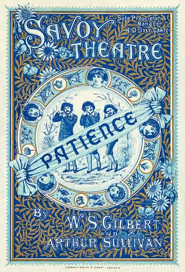 Savoy opera — Souvenir programme for Gilbert and Sullivan's Patience at the Savoy Theatre.
