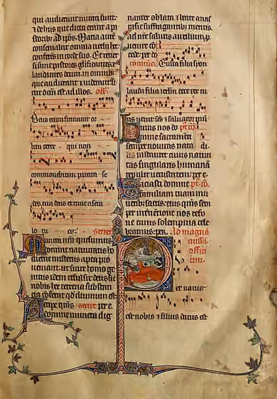 Liturgical music — This beautiful Missal made from parchment originates from East Anglia.