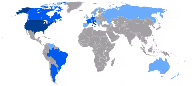 suku Slovenia — Map of the Slovenian diaspora in the world.