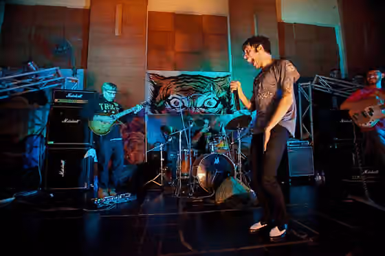 Post-hardcore — Glassjaw performing in Hong Kong, 2010.