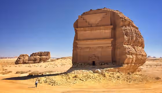 Kaum Tsamūd — Qasr al Farid, tomb in Archeological site Mada'in Saleh, Al-`Ula, Saudi Arabia