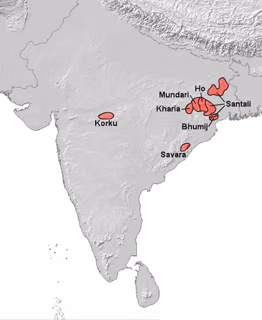Munda peoples — Area where Munda languages are spoken