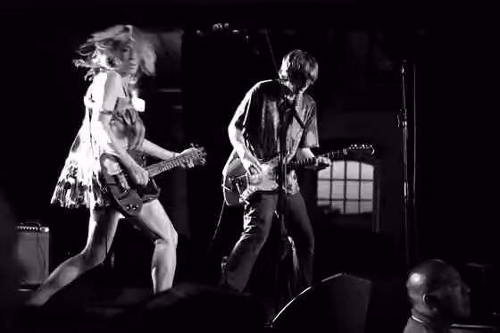 noise rock — Kim Gordon and Thurston Moore of Sonic Youth live at Accelerator, Münchenbryggeriet, Stockholm, Sweden, 2005-07-07.