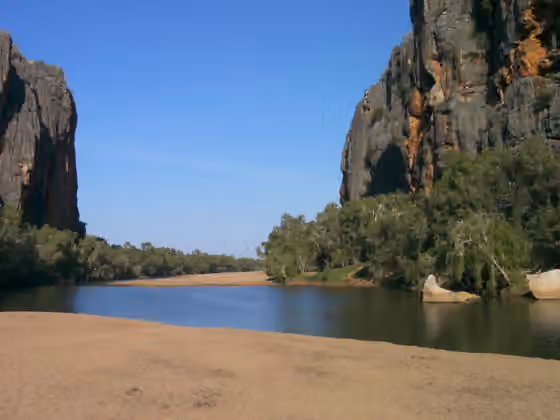 Bunuba — Windjana Gorge (Westaustralien), Blick aus der Schlucht heraus