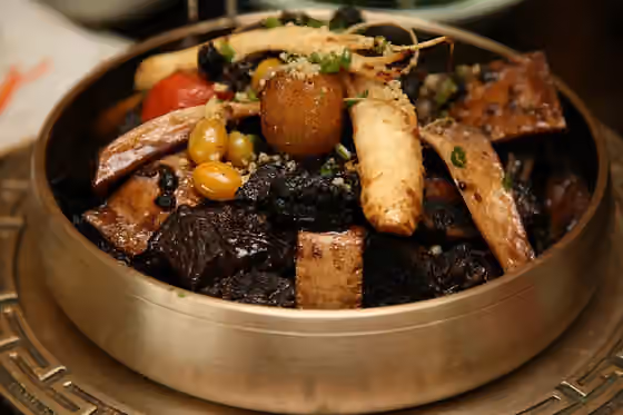 Galbi-jjim — Korean cuisine at a restaurant in South Korea in February 2009.