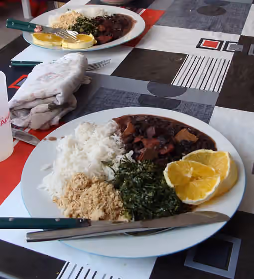 Hidangan Brasil — Feijoada served in Belgium