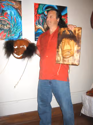 Booger dance — Roger Cain (United Keetoowah Band and Cherokee Nation) explaining Cherokee masks.
