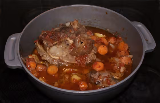 Ossobuco — Well braised ossobuco made by Veal shank , white wine and different kind of herbs.