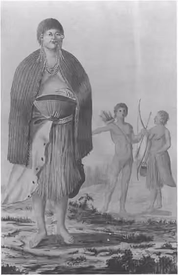 Esselen — A American Indian native of the Monterey, California area circa 1791 as drawn by José Cardero.