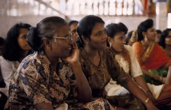 Tamil Indonesia — Women in the Hindu temple 'Sri Mariamman'