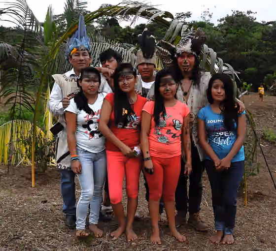 Sápara — Familia sapara foto tomada en la comunidad Jandiayaku a la nueva generación.