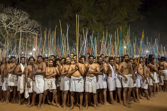 Thirra — Theyyam is a ritual art form performed in temples of northern Kerala , India.